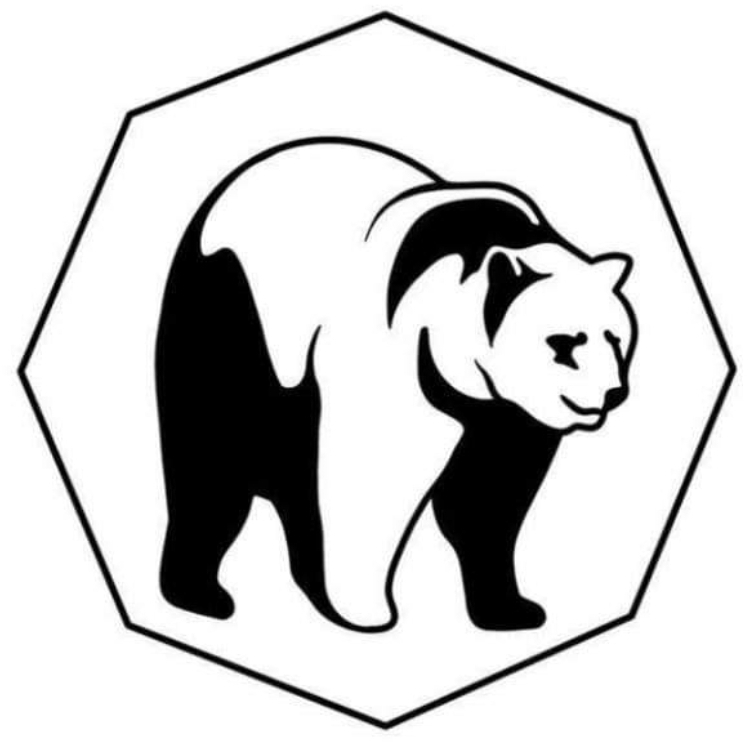 Black and white bear business logo.